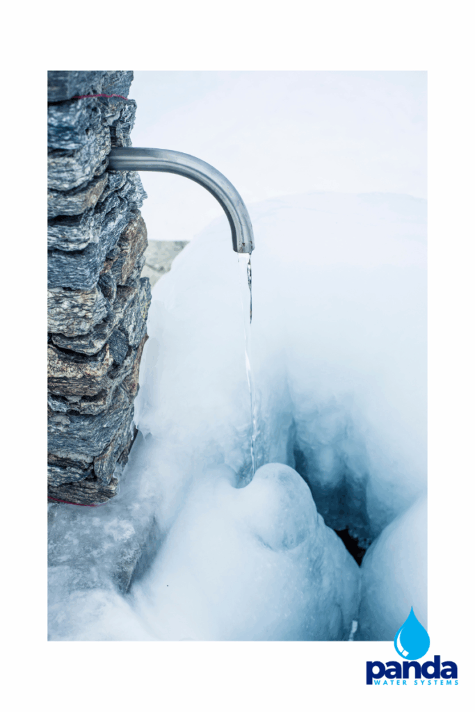 Home water filtration system in winter in New York